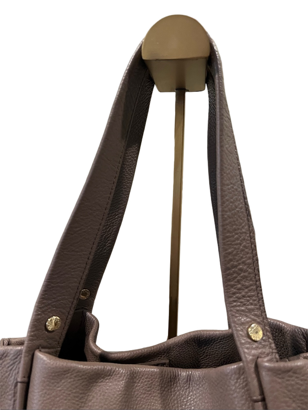 Furla Italy Taupe Leather Shoulder Bag Suede Interior EUC - Picture 7 of 14